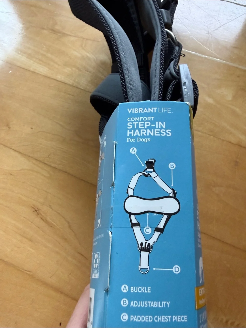 Vibrant Life Black Step-In Dog Harness - XL